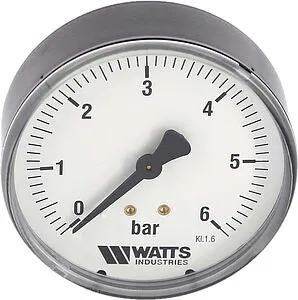 Манометр аксиальный Watts MAS 80мм 6 бар ½&quot; 10008023, 1