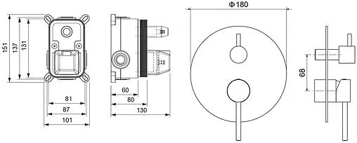 Смеситель для ванны скрытого монтажа Aquatek Европа чёрный матовый AQ1346MB
