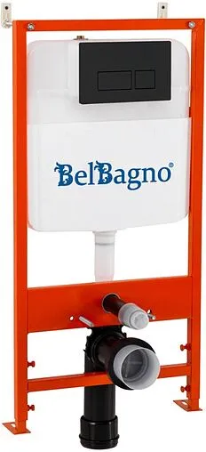 Инсталляция для подвесного унитаза Set 3 в 1 BelBagno BB026/BB044NERO с кнопкой черный матовый