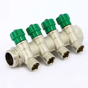 Коллектор регулирующий проходной 4 отвода 1&quot;в/н x ½&quot;к Tiemme RUBINO 1840004, 2