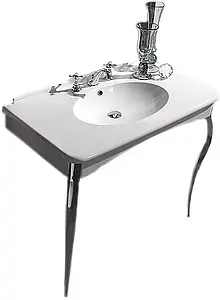 Раковина Kerasan Retro 100 белый 1049K0 bi*1 cr legs Раковина Kerasan Retro 100 белый 1049K0 bi*1 cr legs, 1