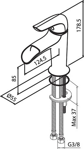 Смеситель для раковины Damixa Palace Evo хром 428240000