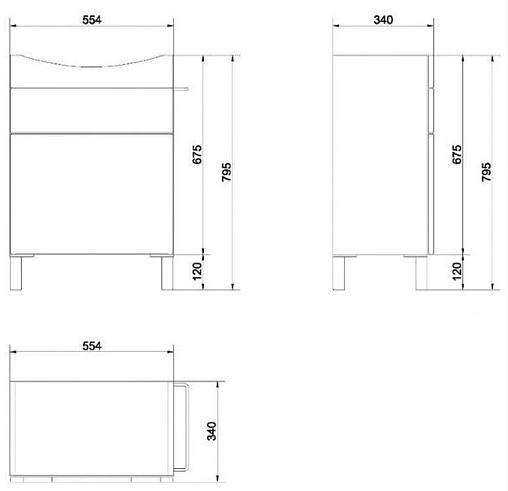 Тумба под умывальник Cersanit Smart 60 белый/ясень B-SU-SMA-CA60/Wh