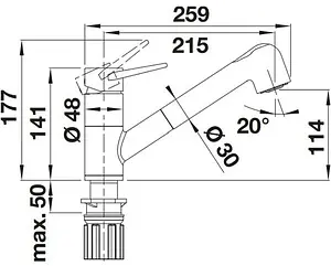 Смеситель для кухни с выдвижным изливом Blanco Blancowega-S II хром 526416 Смеситель для кухни с выдвижным изливом Blanco Blancowega-S II хром 526416, 2