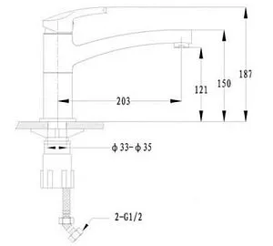 Смеситель для кухни Ewigstein крем 25235002 крем, 2