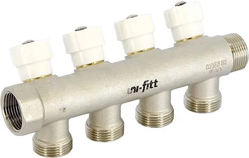 Коллектор регулирующий проходной 4 отвода ¾"в/н x ¾"ек Uni-fitt 402N3340 Коллектор регулирующий проходной 4 отвода ¾"в/н x ¾"ек Uni-fitt 402N3340