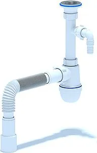 Сифон бутылочный для раковины Ани Пласт белый C1315 Сифон бутылочный для раковины Ани Пласт белый C1315, 1