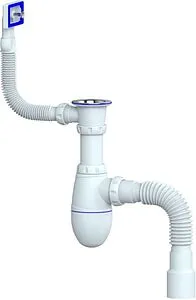 Сифон бутылочный для мойки с переливом Unicorn В422 Сифон бутылочный для мойки с переливом Unicorn В422, 1