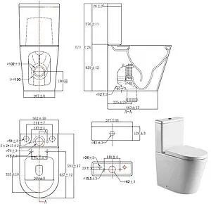 Унитаз-компакт безободковый Aquatek Оберон белый AQ1273S-00 Унитаз-компакт безободковый Aquatek Оберон белый AQ1273S-00, 2