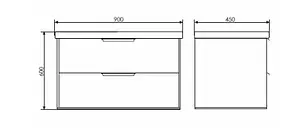 Тумба-умывальник подвесная Comforty Сухуми 90 кофе полоска/белый, 2