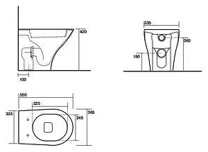 Унитаз приставной Kerasan Aquatech белый 371601 Унитаз приставной Kerasan Aquatech белый 371601, 2