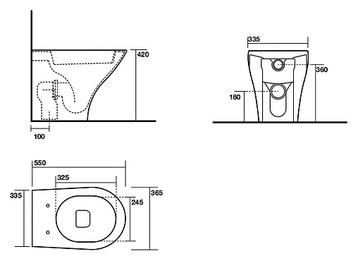 Унитаз приставной Kerasan Aquatech белый 371601