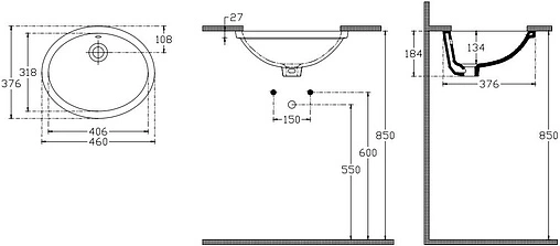 Раковина ISVEA Soluzione 46 белый 10AR77046SV Раковина ISVEA Soluzione 46 белый 10AR77046SV
