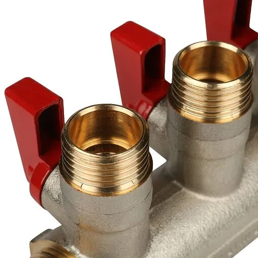 Коллектор запорный проходной 3 отвода красный 1"в/н x ½"н Stout SMB 6200 011203 Коллектор запорный проходной 3 отвода красный 1"в/н x ½"н Stout SMB 6200 011203