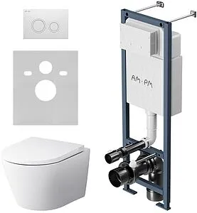 Комплект 6 в 1 Am.Pm Sense FlashClean IS110101.741701 с кнопкой белый глянцевый Комплект 6 в 1 Am.Pm Sense FlashClean IS110101.741701 с кнопкой белый глянцевый, 4