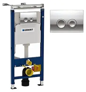 Инсталляция для подвесного унитаза Set 3 в 1 Geberit Duofix Plattenbau 458.122.21.1 с кнопкой Delta 21 хром Инсталляция для подвесного унитаза Set 3 в 1 Geberit Duofix Plattenbau 458.122.21.1 с кнопкой Delta 21 хром, 1