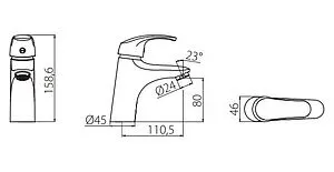 Смеситель для раковины Damixa Palace One хром 410210000 Смеситель для раковины Damixa Palace One хром 410210000, 2