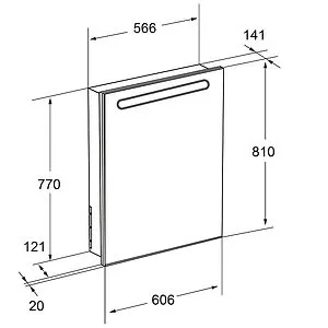Шкаф-зеркало Roca Victoria Nord 60 L белый ZRU9000029, 2