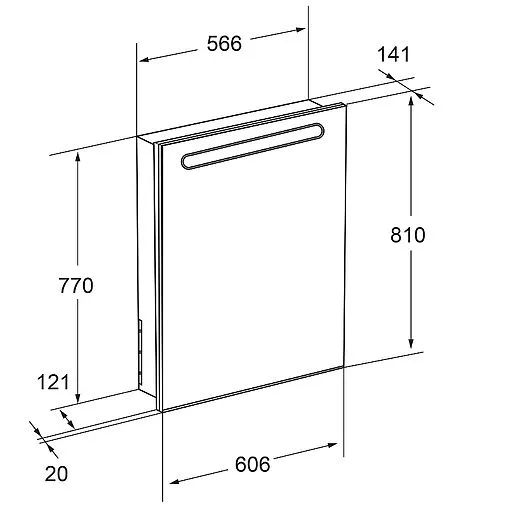 Шкаф-зеркало Roca Victoria Nord 60 L белый ZRU9000029