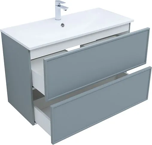 Тумба-умывальник Aquanet Арт 100 мисти грин 00313277+00318926