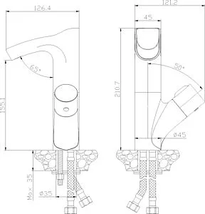 Смеситель для раковины Rossinka чёрный Z35-30B Смеситель для раковины Rossinka чёрный Z35-30B, 2