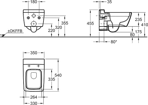 Унитаз подвесной безободковый Keramag Xeno2 белый 207050000