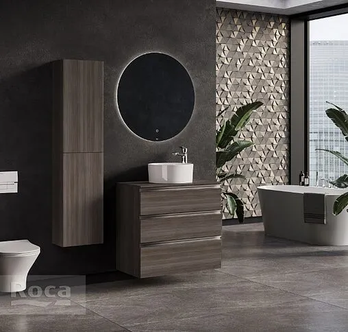 Тумба-умывальник Roca The Gap 80 городской дуб A857406402+A857419402+