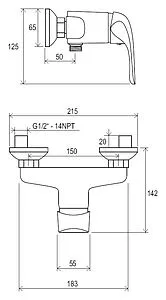 Смеситель для душа Ravak Rosa хром X070012 Смеситель для душа Ravak Rosa хром X070012, 2