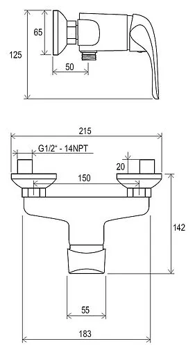 Смеситель для душа Ravak Rosa хром X070012 Смеситель для душа Ravak Rosa хром X070012