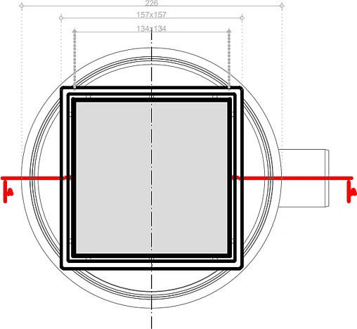 Трап горизонтальный Set Pestan Confluo Standart White Glass 1 150x150мм 13000093