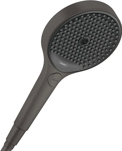 Лейка ручного душа Hansgrohe Rainfinity 130 3jet шлифованный чёрный хром/графит 26864340