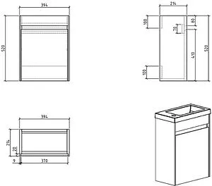 Тумба-умывальник подвесная BelBagno PIETRA MINI 40 L Bianco Lucido PIETRA MINI-400-1A-SO-BL-L+BB-400-PM-LVB Тумба-умывальник подвесная BelBagno PIETRA MINI 40 L Bianco Lucido PIETRA MINI-400-1A-SO-BL-L+BB-400-PM-LVB, 2