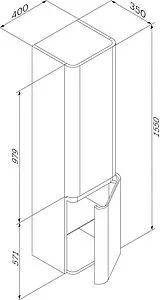 Шкаф-пенал подвесной Am.Pm Sensation 40 R серый шелк M30CHR0406FG Шкаф-пенал подвесной Am.Pm Sensation 40 R серый шелк M30CHR0406FG, 2