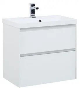 Тумба-умывальник подвесная Aquanet Гласс 70 белый 00206700+00179394, 1