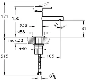 Смеситель для раковины VitrA Origin хром A42555 Смеситель для раковины VitrA Origin хром A42555, 2