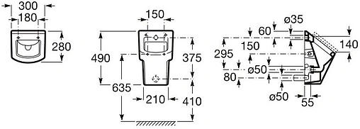 Писсуар со скрытым подводом воды Roca Hall белый 353623000