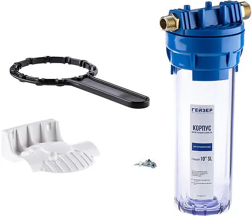 Корпус фильтра ½&quot;н x ¾&quot;н Slim Line 10&quot; Гейзер 1 П (Иней) 50533