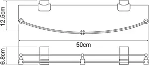 Полка Wasserkraft Leine хром/белый 5024WHITE Полка Wasserkraft Leine хром/белый 5024WHITE, 3
