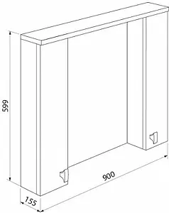 Шкаф-зеркало IDDIS Rise 90 белый RIS90W0i99, 2