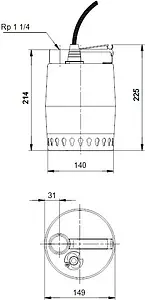 Насос дренажный Q=11.2м³/ч H=7.5м Grundfos UNILIFT KP 250-M1 012H1300 Насос дренажный Q=11.2м³/ч H=7.5м Grundfos UNILIFT KP 250-M1 012H1300, 2