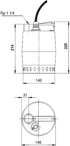 Насос дренажный Q=11.2м³/ч H=7.5м Grundfos UNILIFT KP 250-M1 012H1300 Насос дренажный Q=11.2м³/ч H=7.5м Grundfos UNILIFT KP 250-M1 012H1300