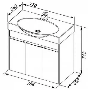 Тумба-умывальник Aquanet Коста 76 дуб антик/белый 00188407+00188195 Тумба-умывальник Aquanet Коста 76 дуб антик/белый 00188407+00188195, 2