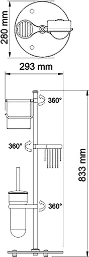 Стойка для аксессуаров Wasserkraft Ammer никель K-1236