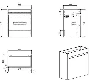 Тумба-умывальник подвесная BelBagno PIETRA MINI 46 R Stone PIETRA MINI-460-1A-SO-PT-R+BB-460-PM-LVB Тумба-умывальник подвесная BelBagno PIETRA MINI 46 R Stone PIETRA MINI-460-1A-SO-PT-R+BB-460-PM-LVB, 2