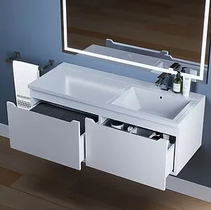 Тумба-умывальник подвесная Uperwood Tanos 120 R белый матовый 291021016 Тумба-умывальник подвесная Uperwood Tanos 120 R белый матовый 291021016, 4