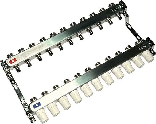 Группа коллекторная без расходомеров 11 отводов 1&quot;в/в x ¾&quot;ек Uni-fitt OPTIMAL 451B4311.RU