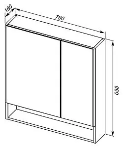 Шкаф-зеркало Aquanet Виго 80 L сине-серый 00183362 Шкаф-зеркало Aquanet Виго 80 L сине-серый 00183362, 2