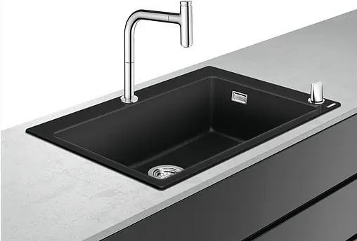 Мойка кухонная с встроенным смесителем Hansgrohe C51-F660-07 77x51 черный 43218000