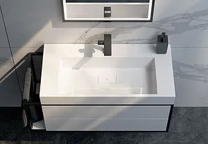 Тумба под умывальник подвесная Clarberg Logic T8/R белый LOG0108R Тумба под умывальник подвесная Clarberg Logic T8/R белый LOG0108R, 3