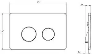 Клавиша смыва для унитаза Azario AZ-8200-0086/AZ-P57-0160 золото, 2